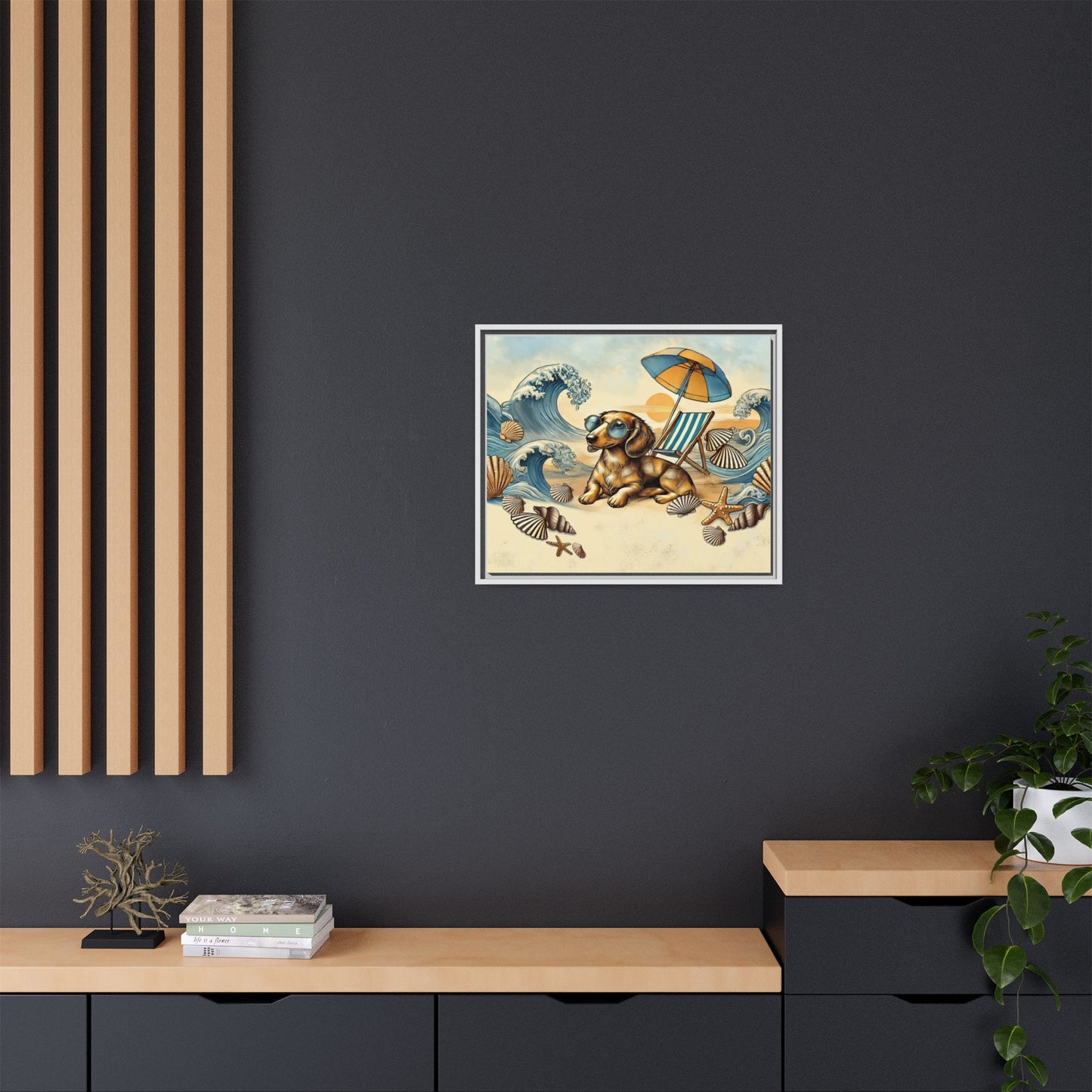 Dachshund on the Beach Wall Art