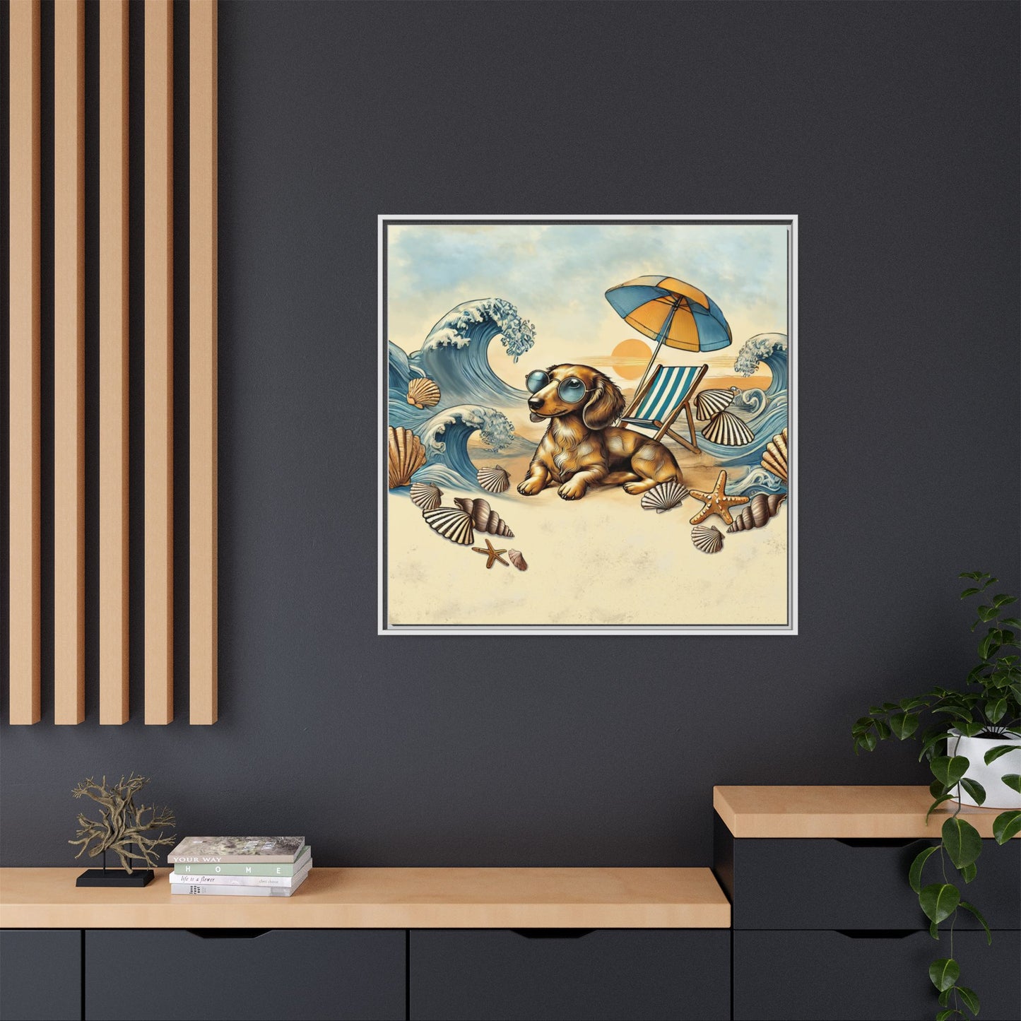 Dachshund on the Beach Wall Art