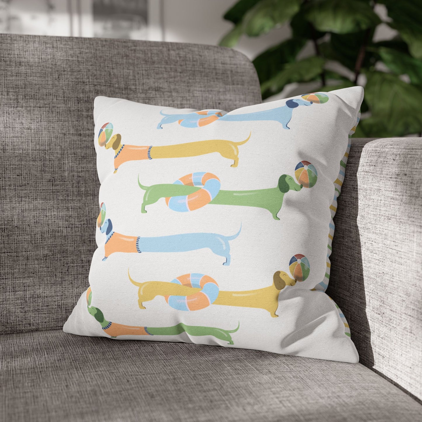 Square Pillowcase - Doxie in the Sun Design