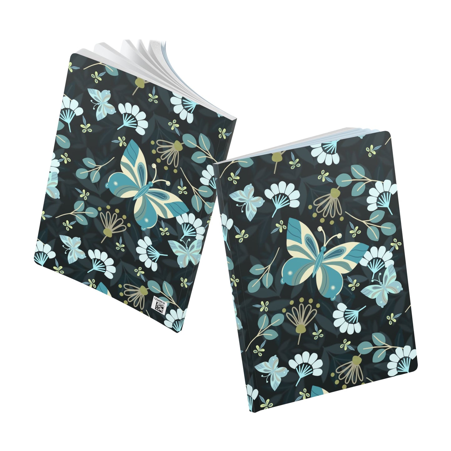 Butterfly Journal - Teal, blues, black