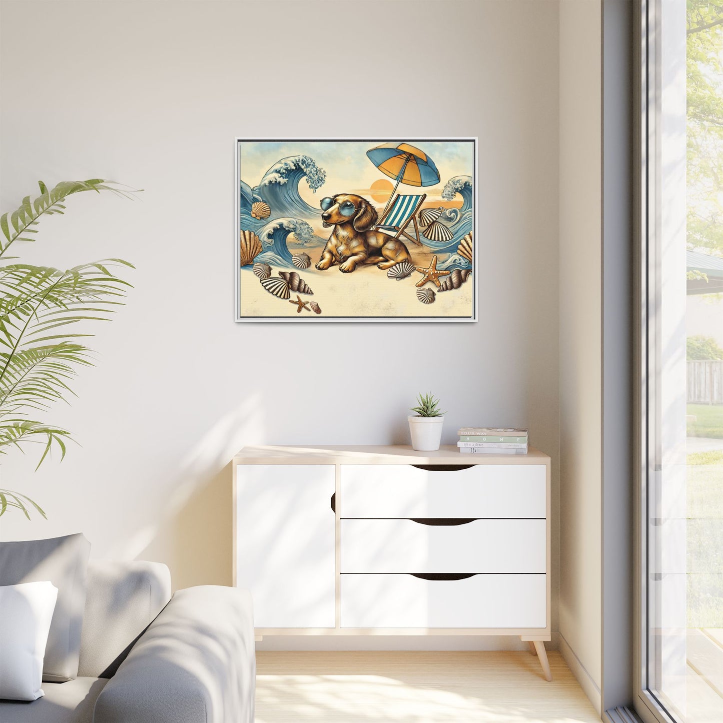 Dachshund on the Beach Wall Art