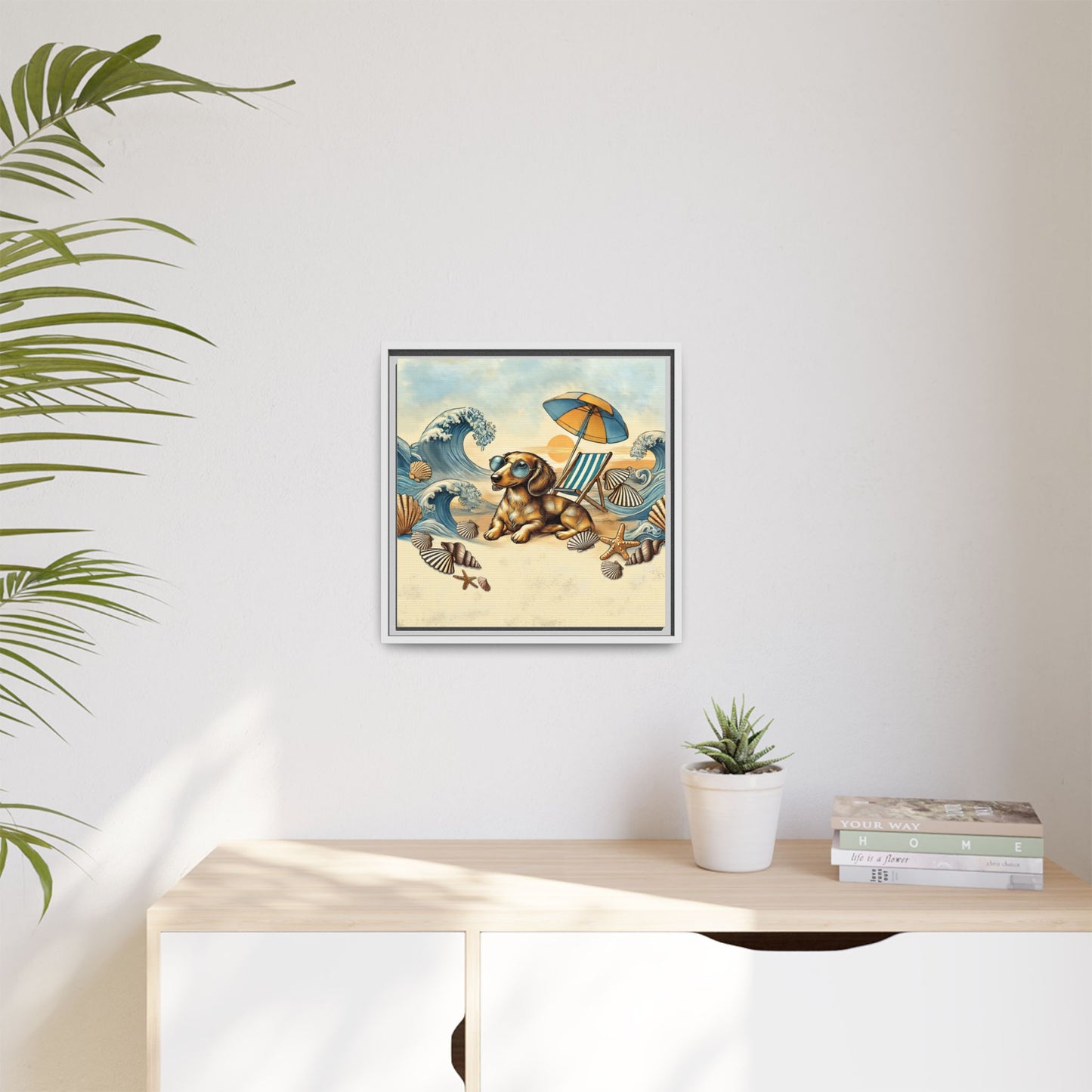 Dachshund on the Beach Wall Art