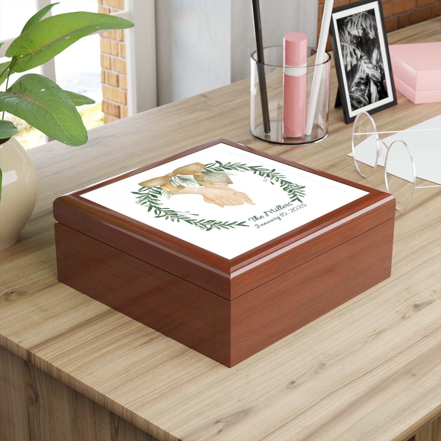 Personalized Jewelry Box Custom Keepsake Anniversary Gift Wedding Memory Box Bridal Shower Gift for Her Customized Marriage Present