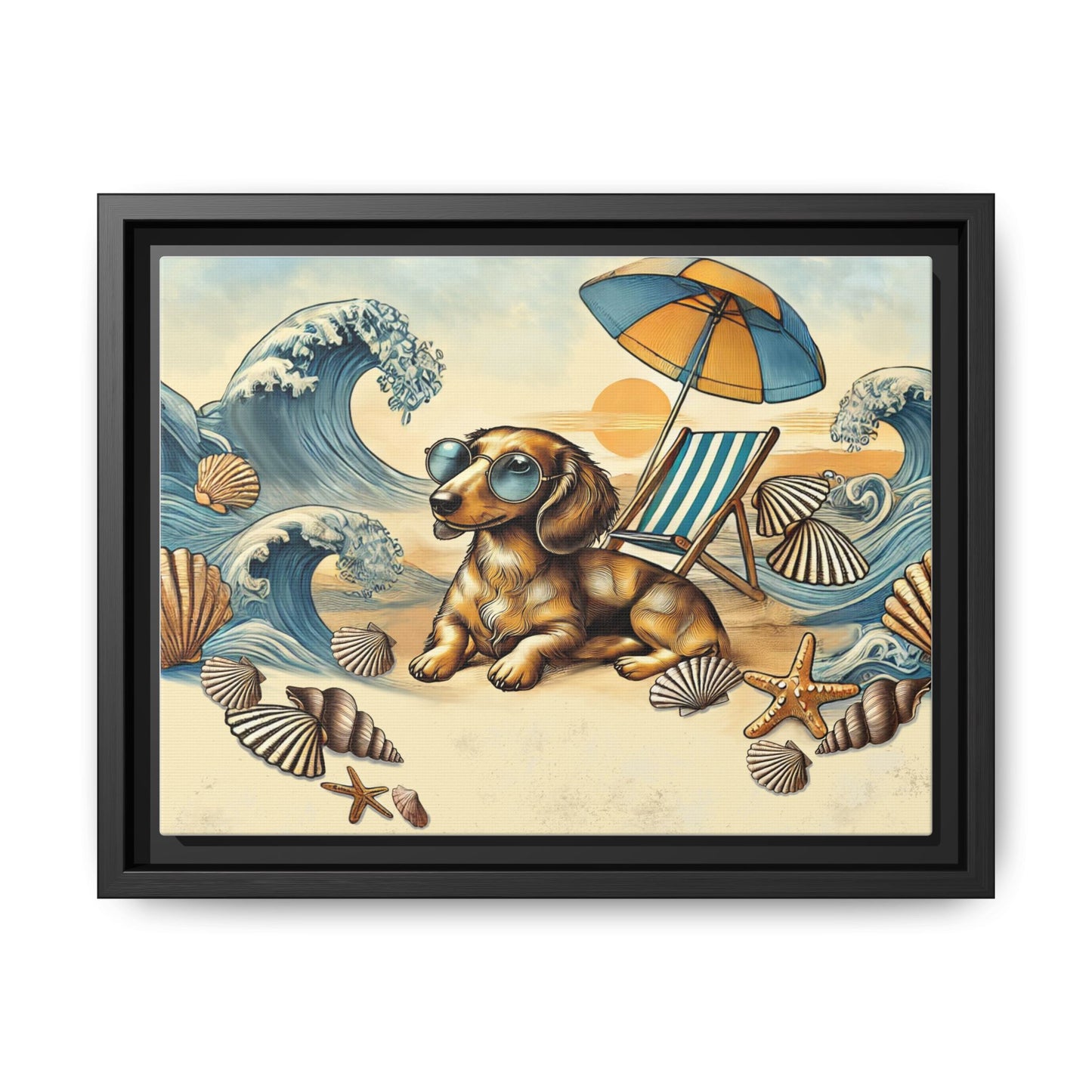 Dachshund on the Beach Wall Art
