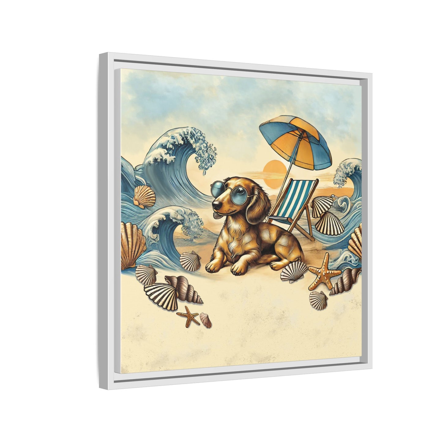 Dachshund on the Beach Wall Art