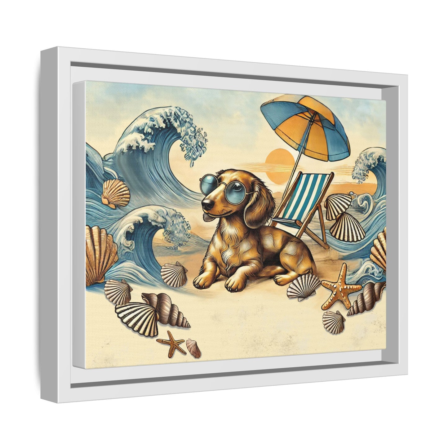Dachshund on the Beach Wall Art