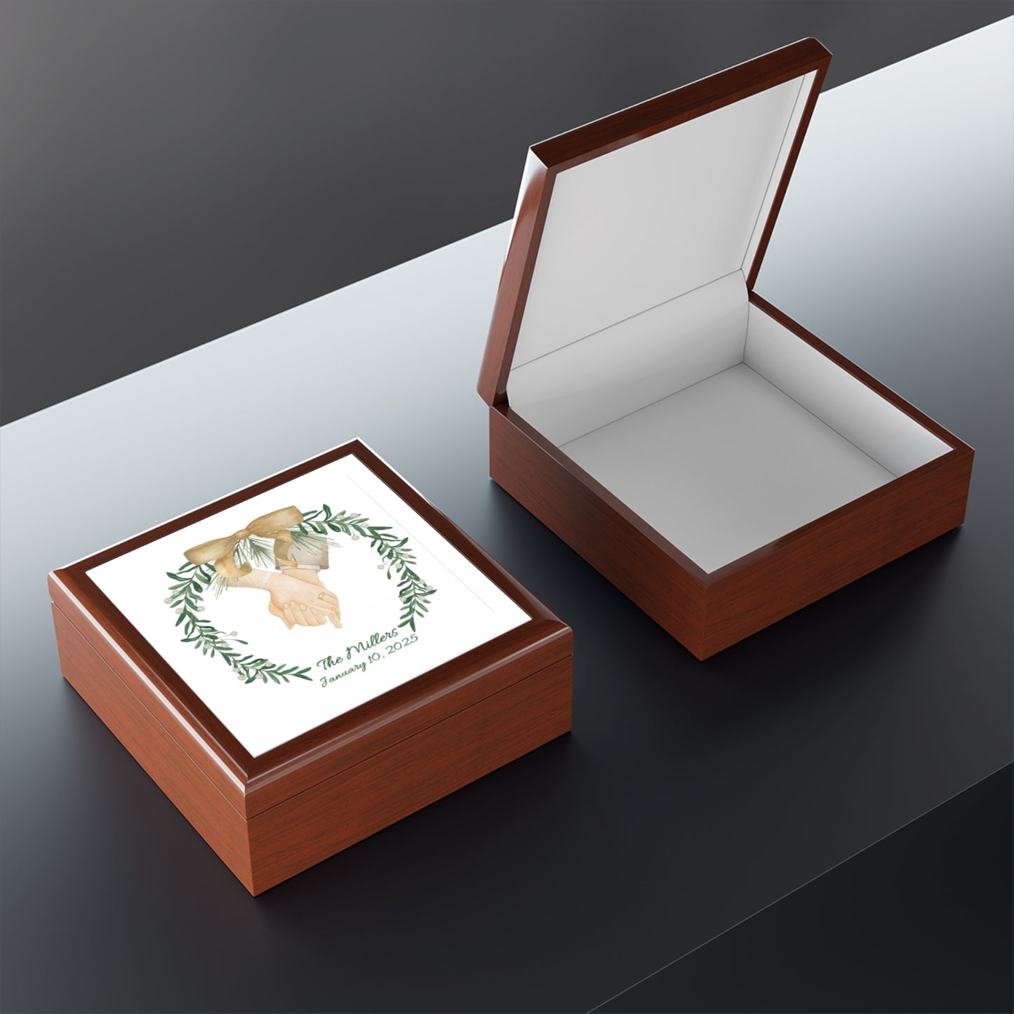 Personalized Jewelry Box Custom Keepsake Anniversary Gift Wedding Memory Box Bridal Shower Gift for Her Customized Marriage Present