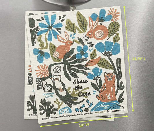 Fading Fantastical Wildlife Large Swedish Dishcloth/Dry Mats