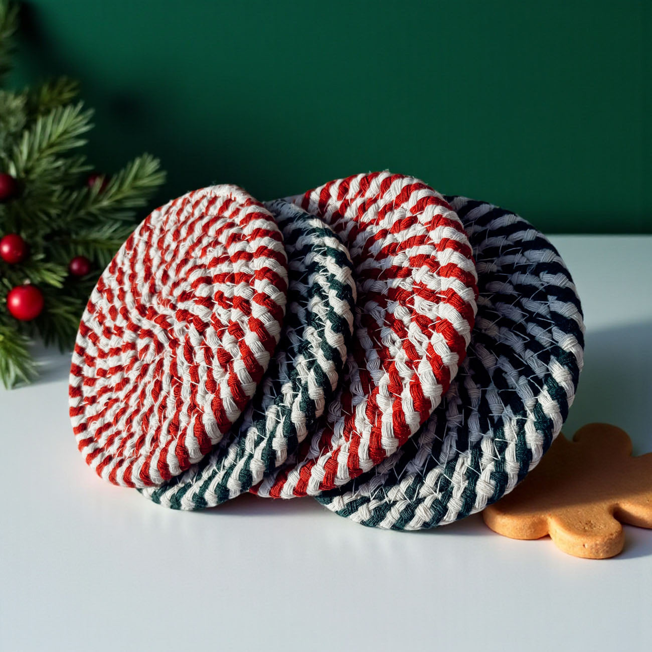 Candy Cane Coaster 4pk