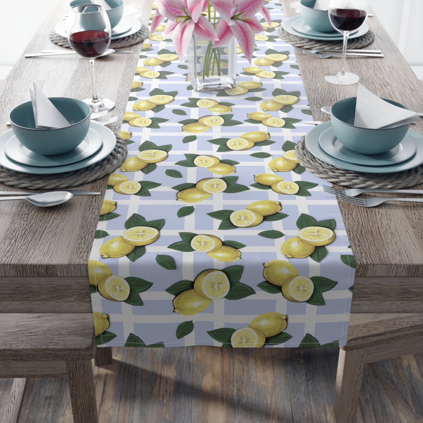 Lemonade Delight Table Runner - Vibrant Cotton/Poly Home Décor for Summer Gatherings