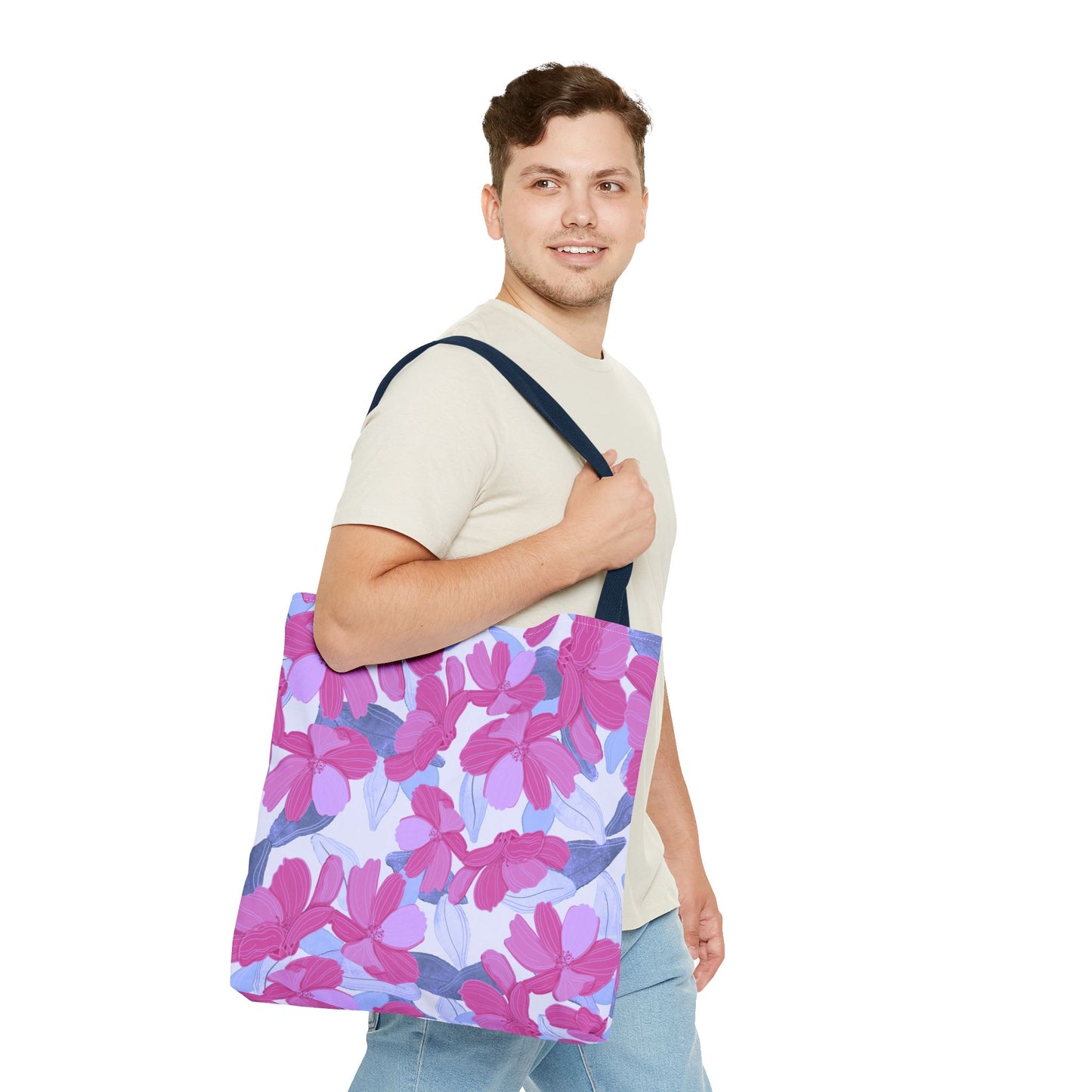 Beautiful Floral Tote Bag in Purple