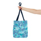 Beautiful Floral Tote Bag- Blue