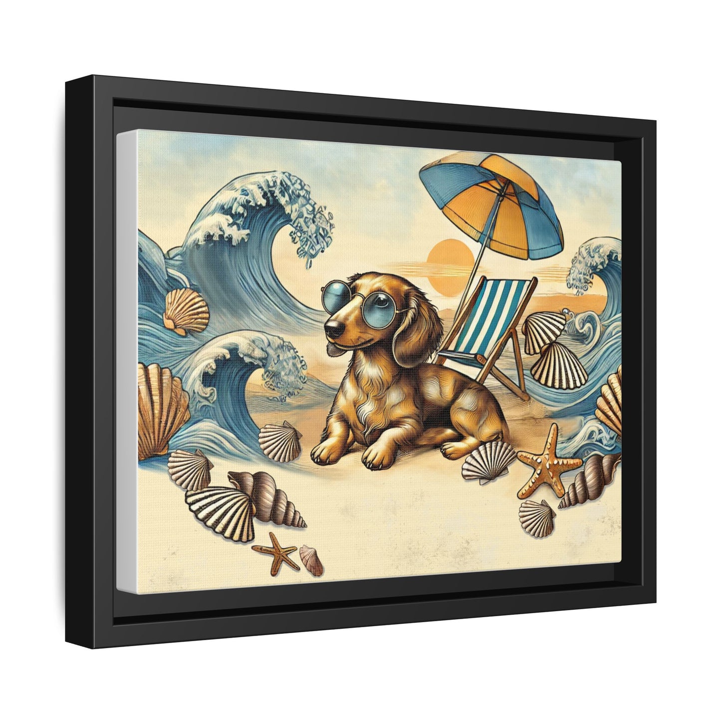 Dachshund on the Beach Wall Art