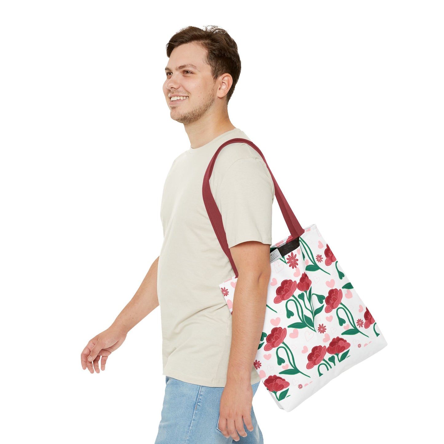 Valentines Day Floral Tote Bag