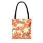 Beautiful Floral Tote Bag- Orange