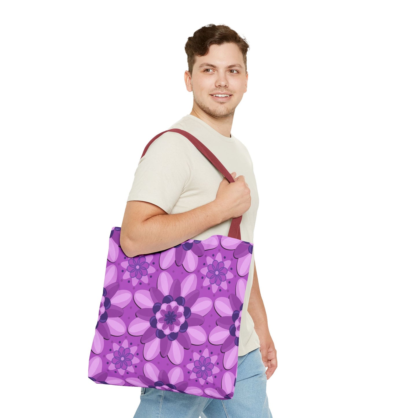 Purple Floral Tote Bag