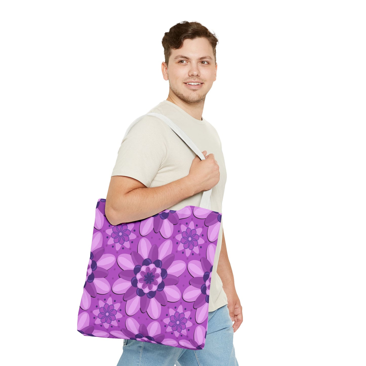 Purple Floral Tote Bag