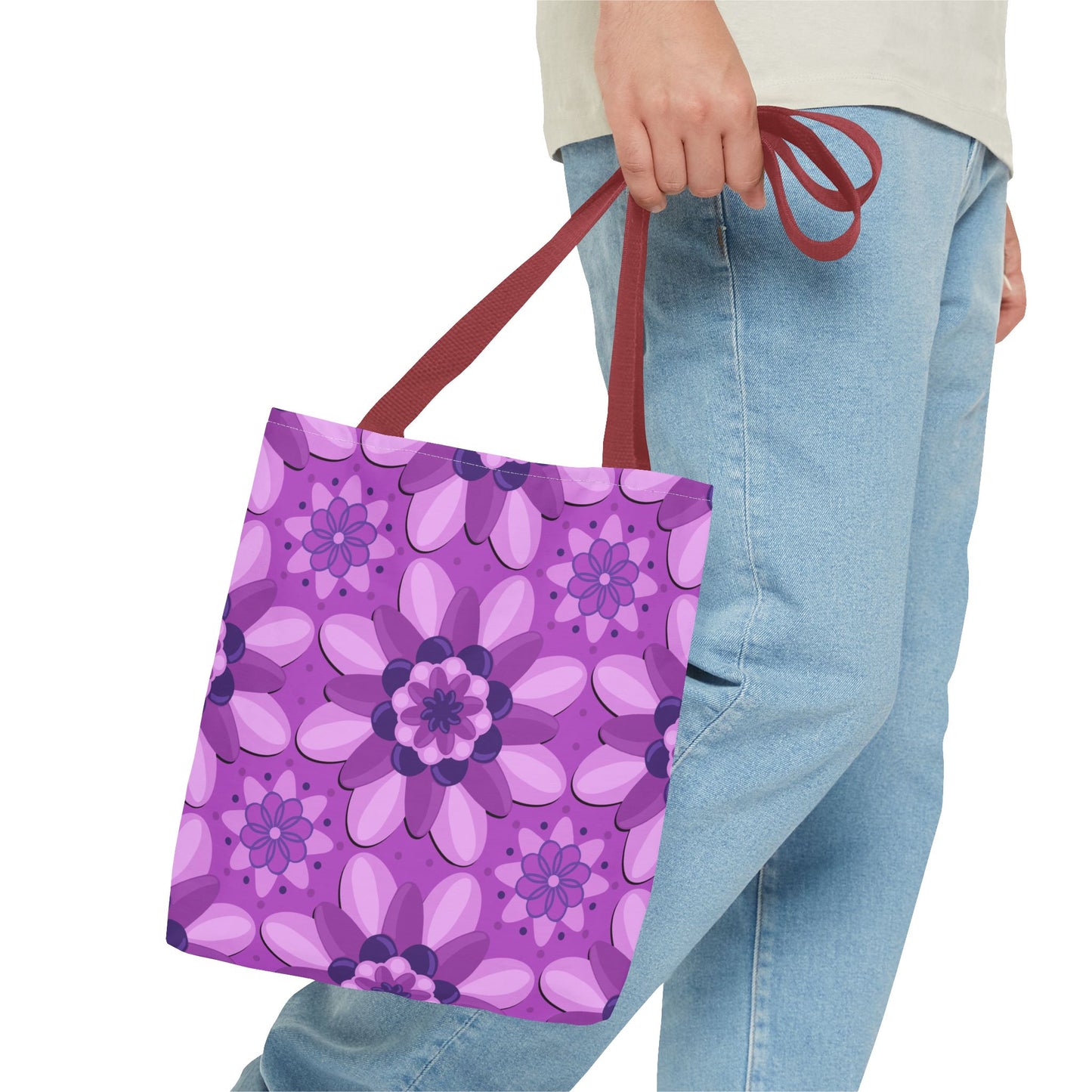 Purple Floral Tote Bag