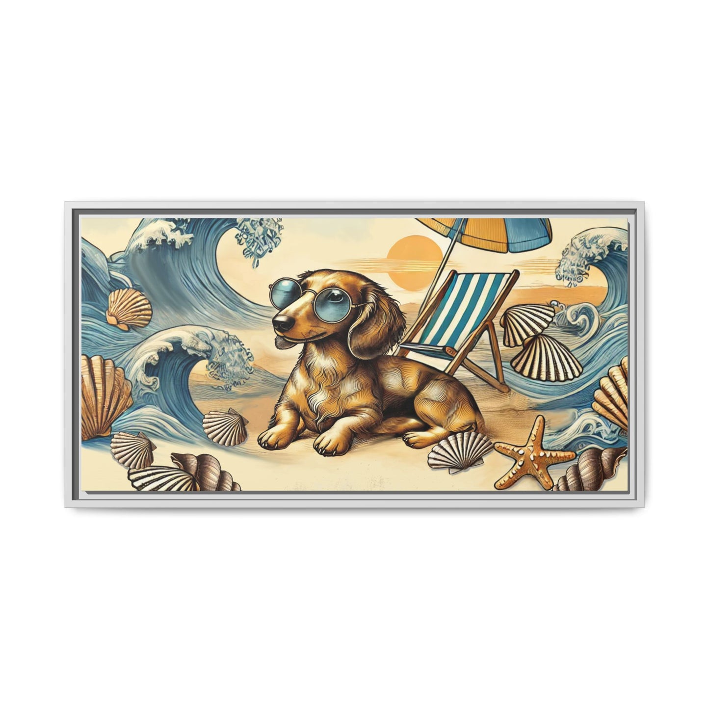 Dachshund on the Beach Wall Art