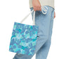 Beautiful Floral Tote Bag- Blue