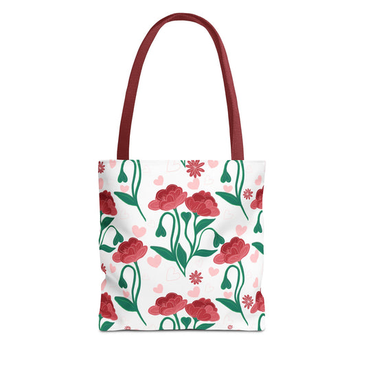 Valentines Day Floral Tote Bag