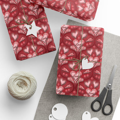 Red Hearts Wrapping Paper