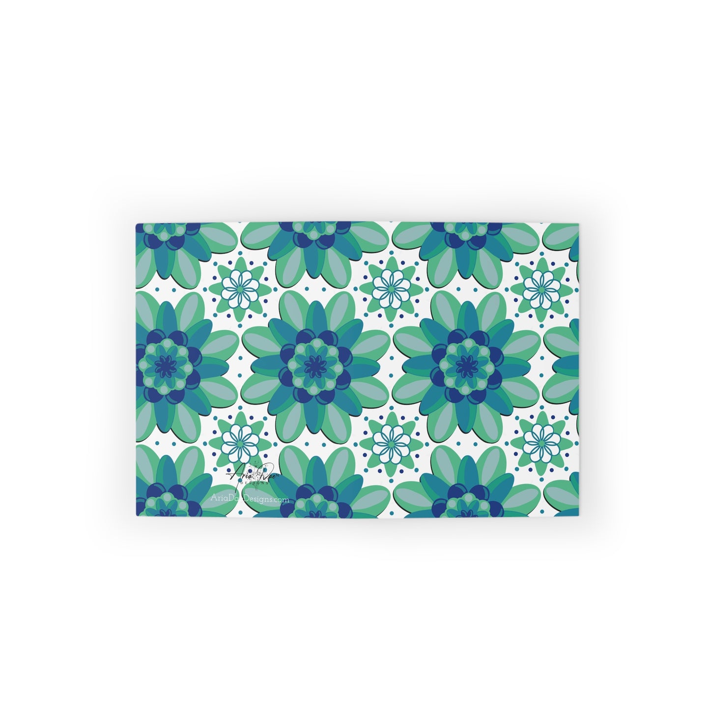 Blue and Green Floral Greeting Cards