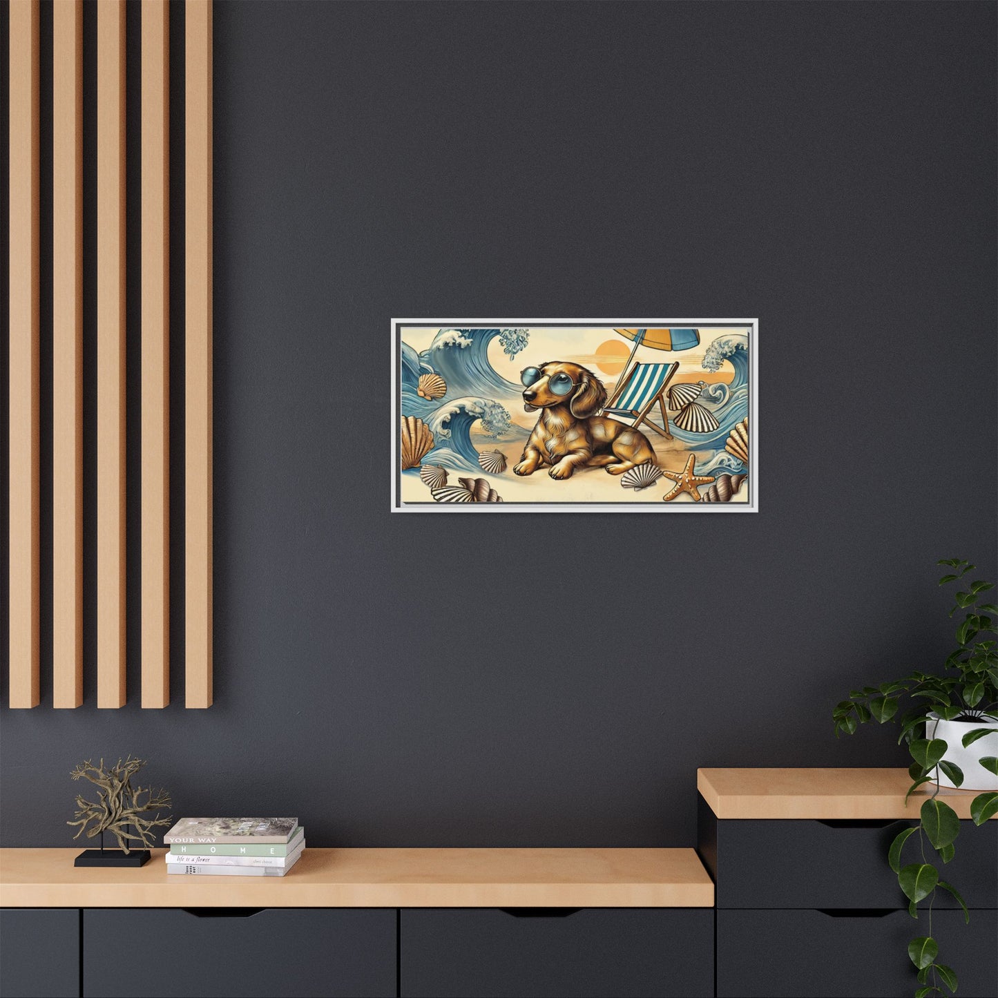 Dachshund on the Beach Wall Art