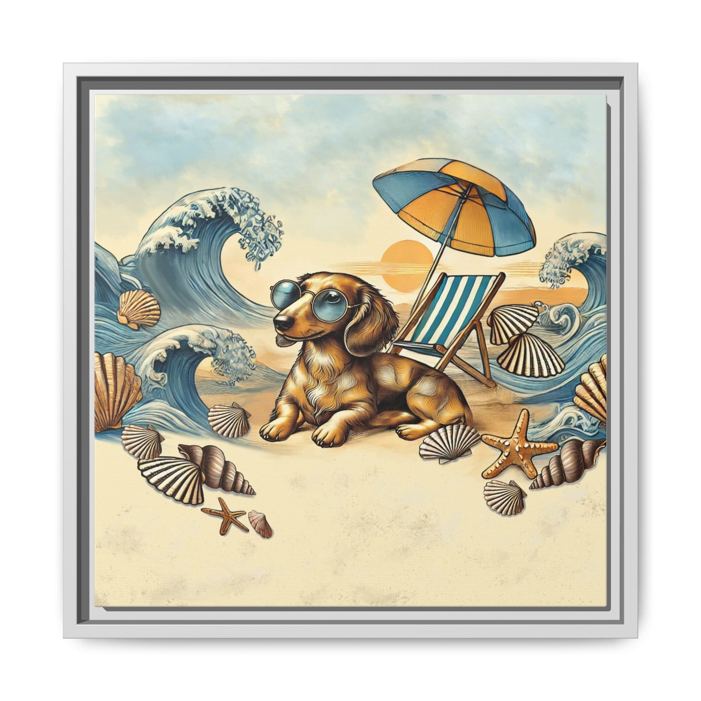 Dachshund on the Beach Wall Art