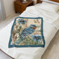 Vintage Bluebird Velveteen Plush Blanket — Soft Velvety Throw