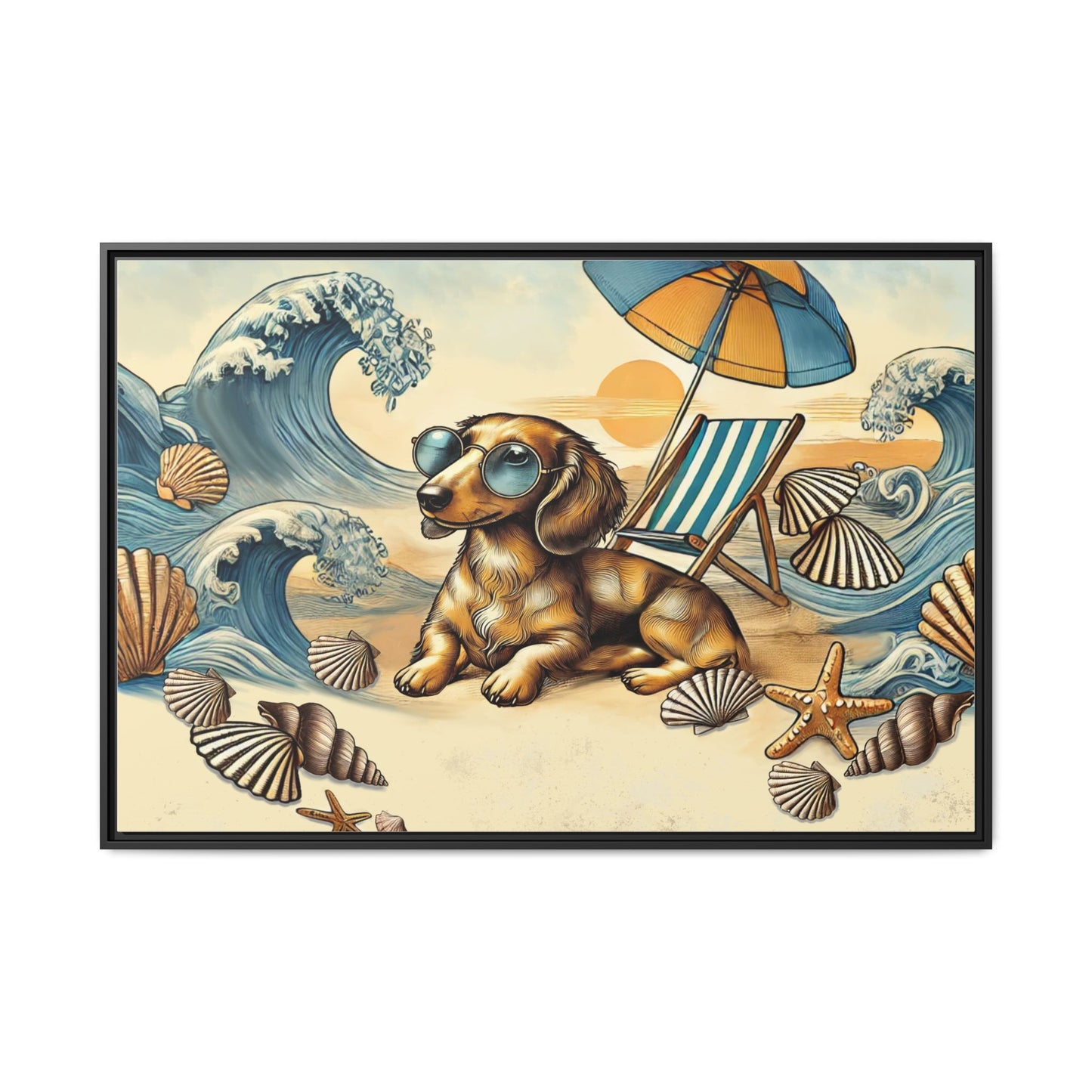 Dachshund on the Beach Wall Art