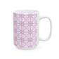 Pink and Green Floral Mug, Gift for Mom, Gifts for Grandma, Coffee Lover, Pink Flowers, Coffee Cup Gift, Cute Coffee Mug, Cute Gift for Mom,
