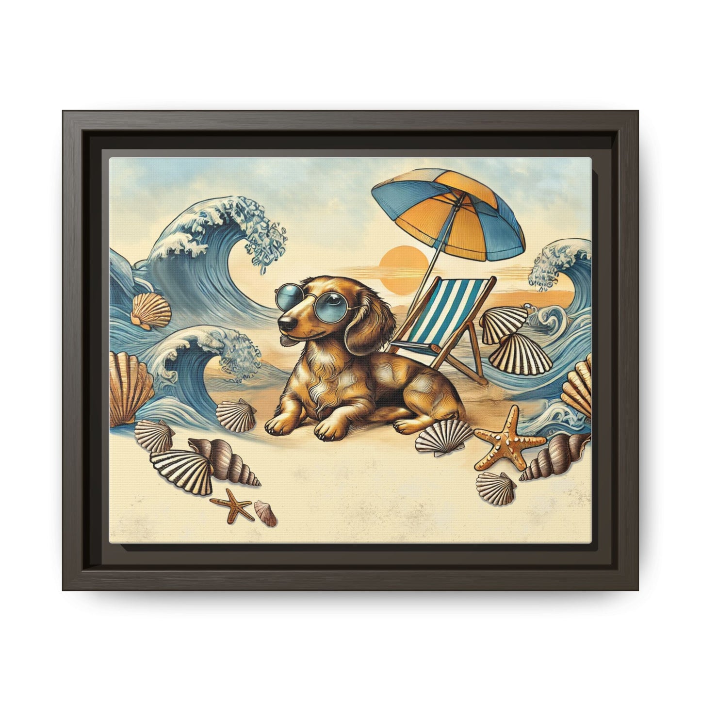 Dachshund on the Beach Wall Art