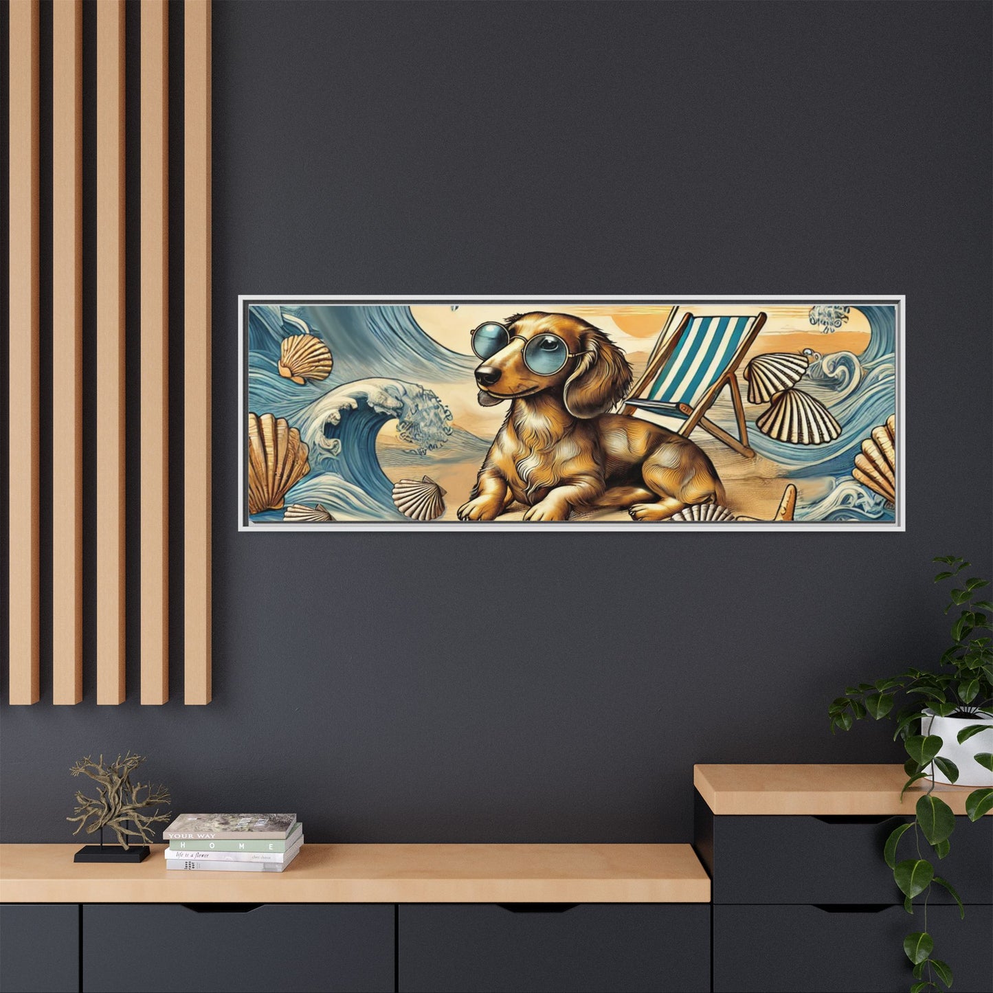 Dachshund on the Beach Wall Art