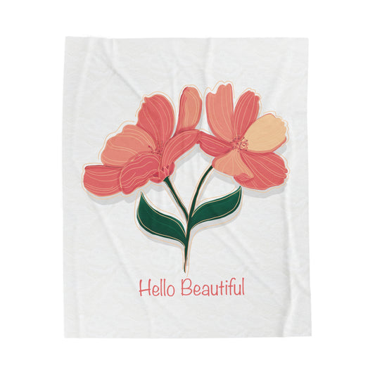 Velveteen Plush Blanket - Floral Hello Beautiful Collection