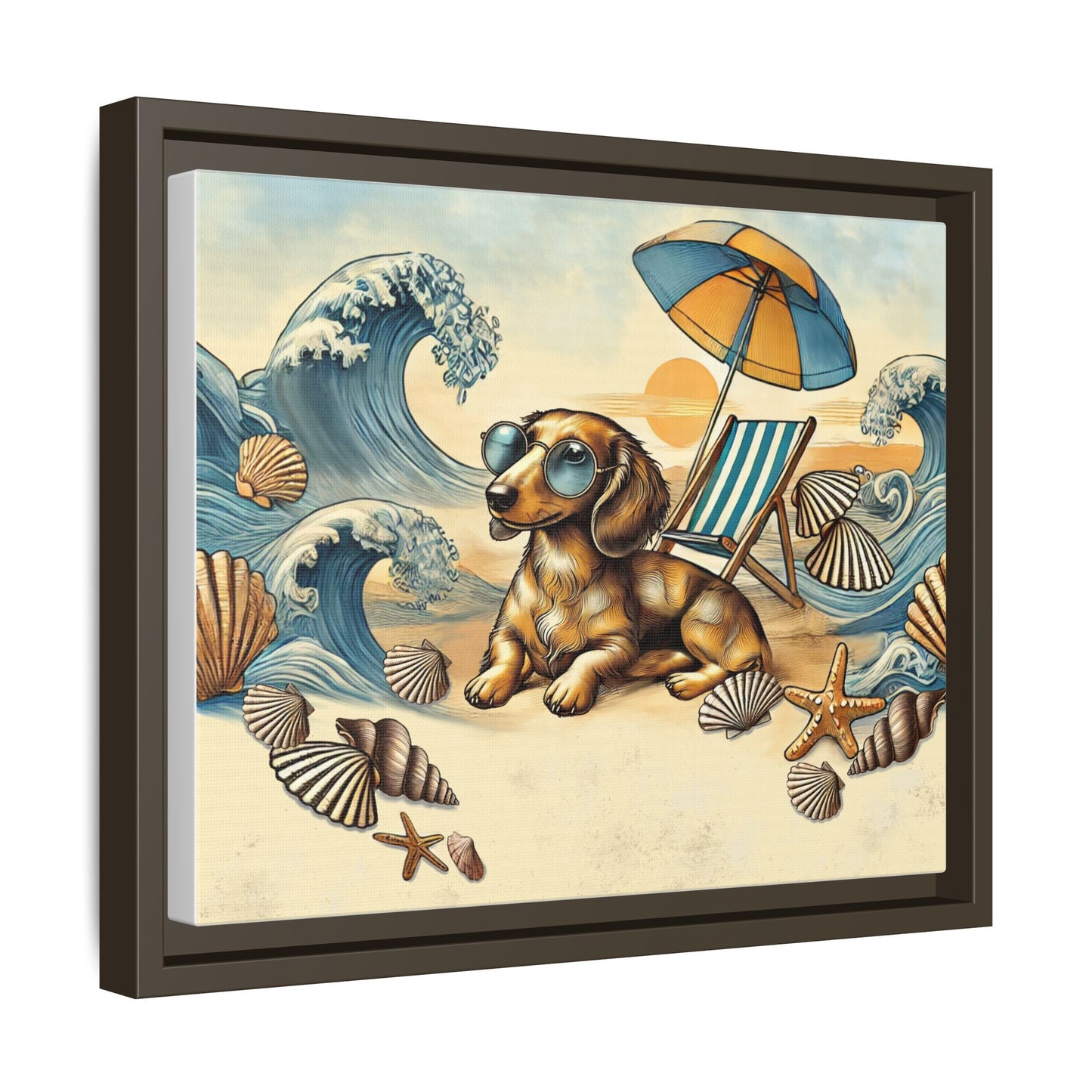 Dachshund on the Beach Wall Art