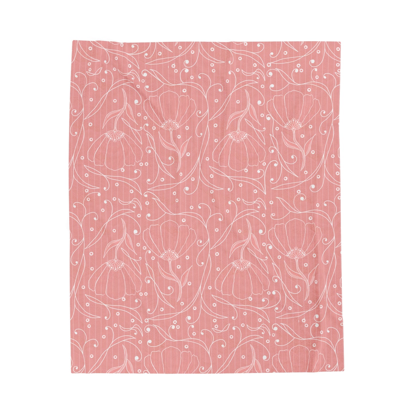 Pink Floral Cozy Throw Blanket