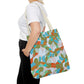 Beautiful Floral Tote Bag- Blue