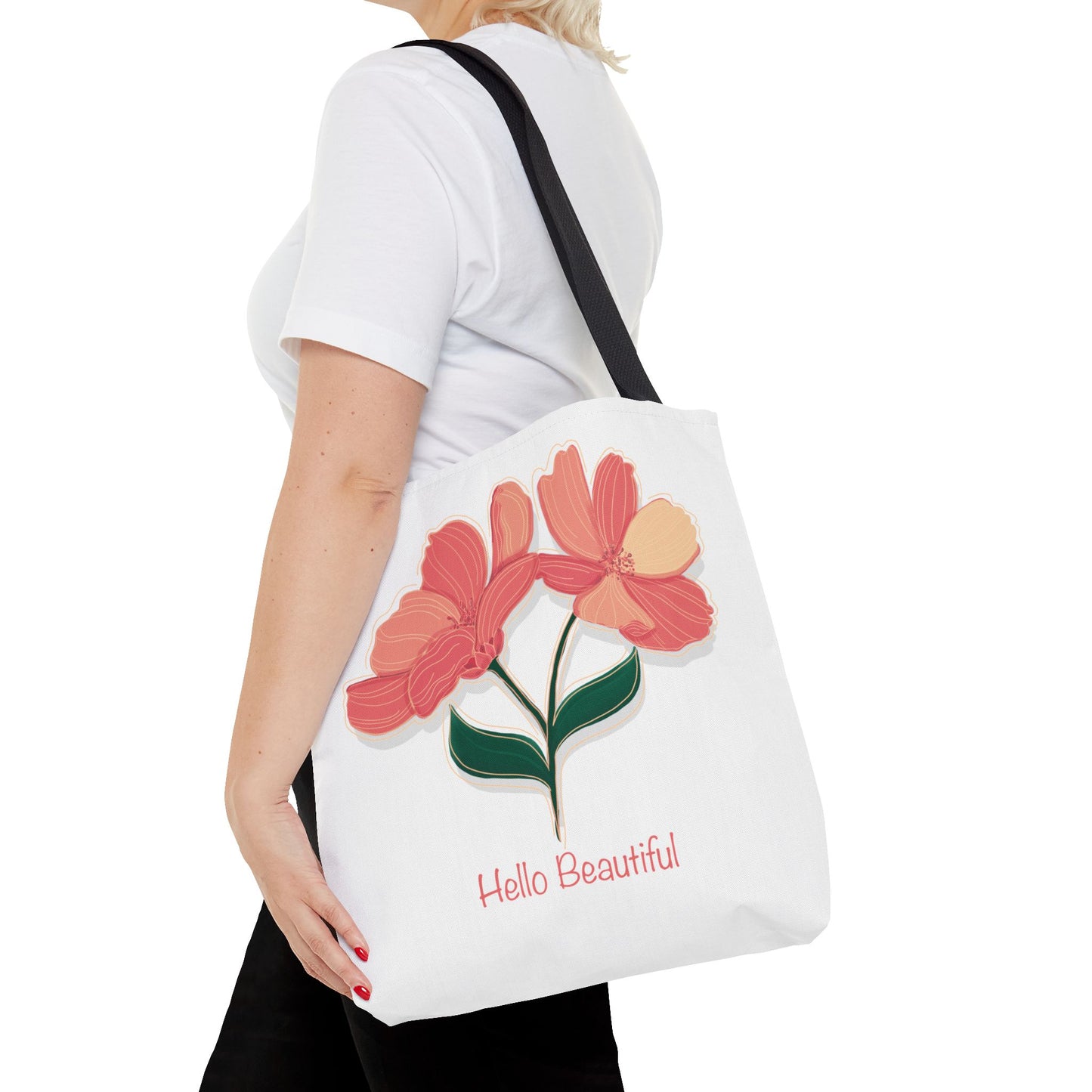 Hello Beautiful Floral Tote Bag