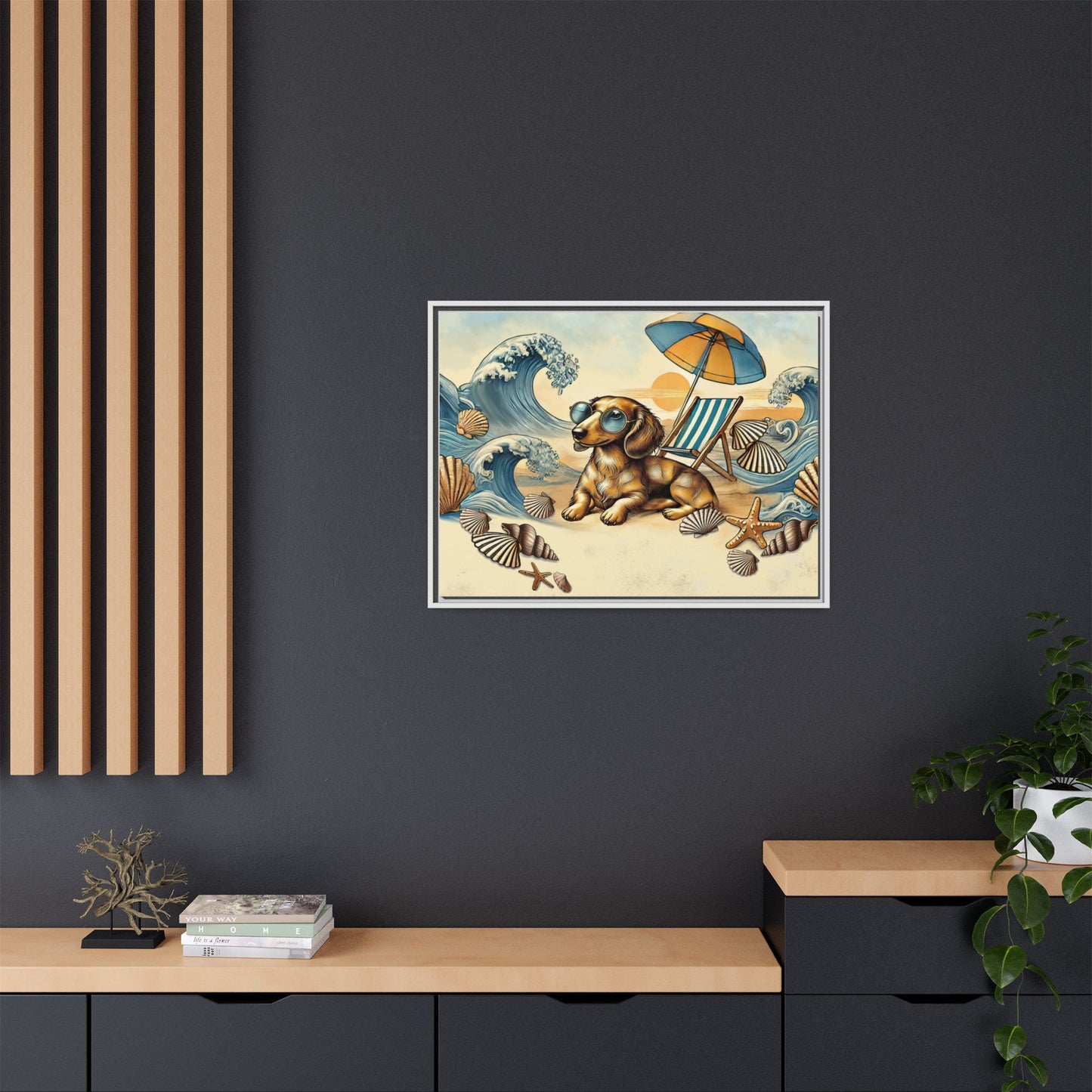 Dachshund on the Beach Wall Art