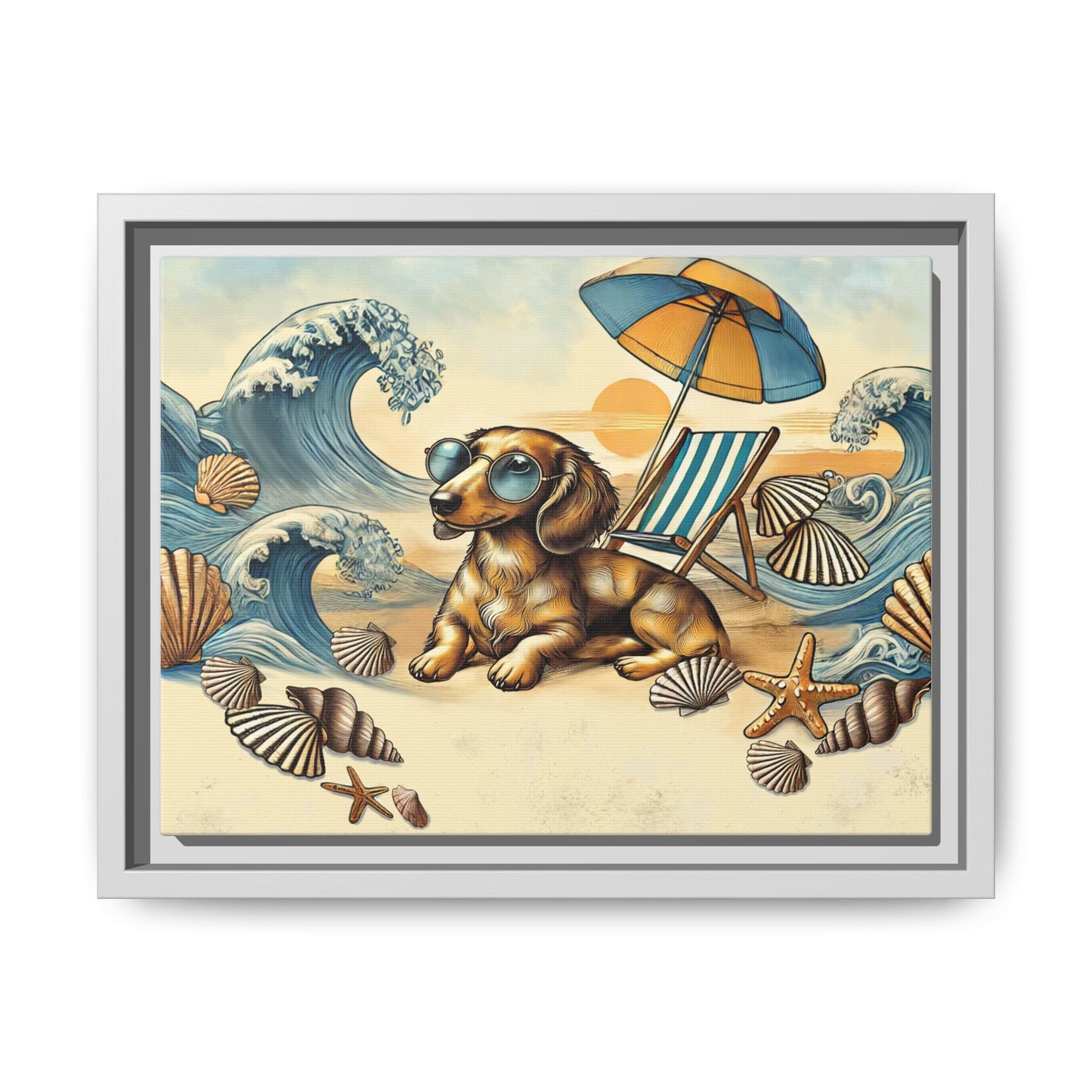 Dachshund on the Beach Wall Art