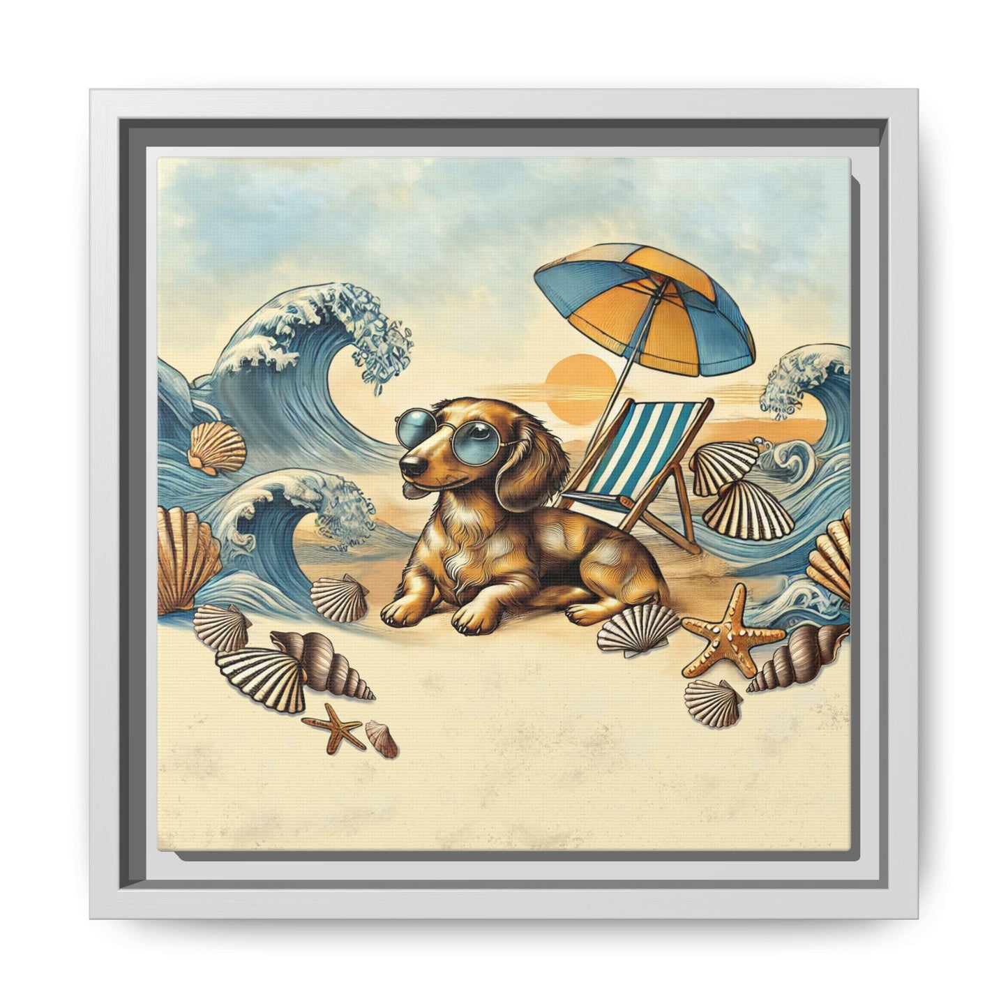 Dachshund on the Beach Wall Art