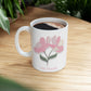 Pink Flowers Hello Beautiful Ceramic Mug (11oz, 15oz)