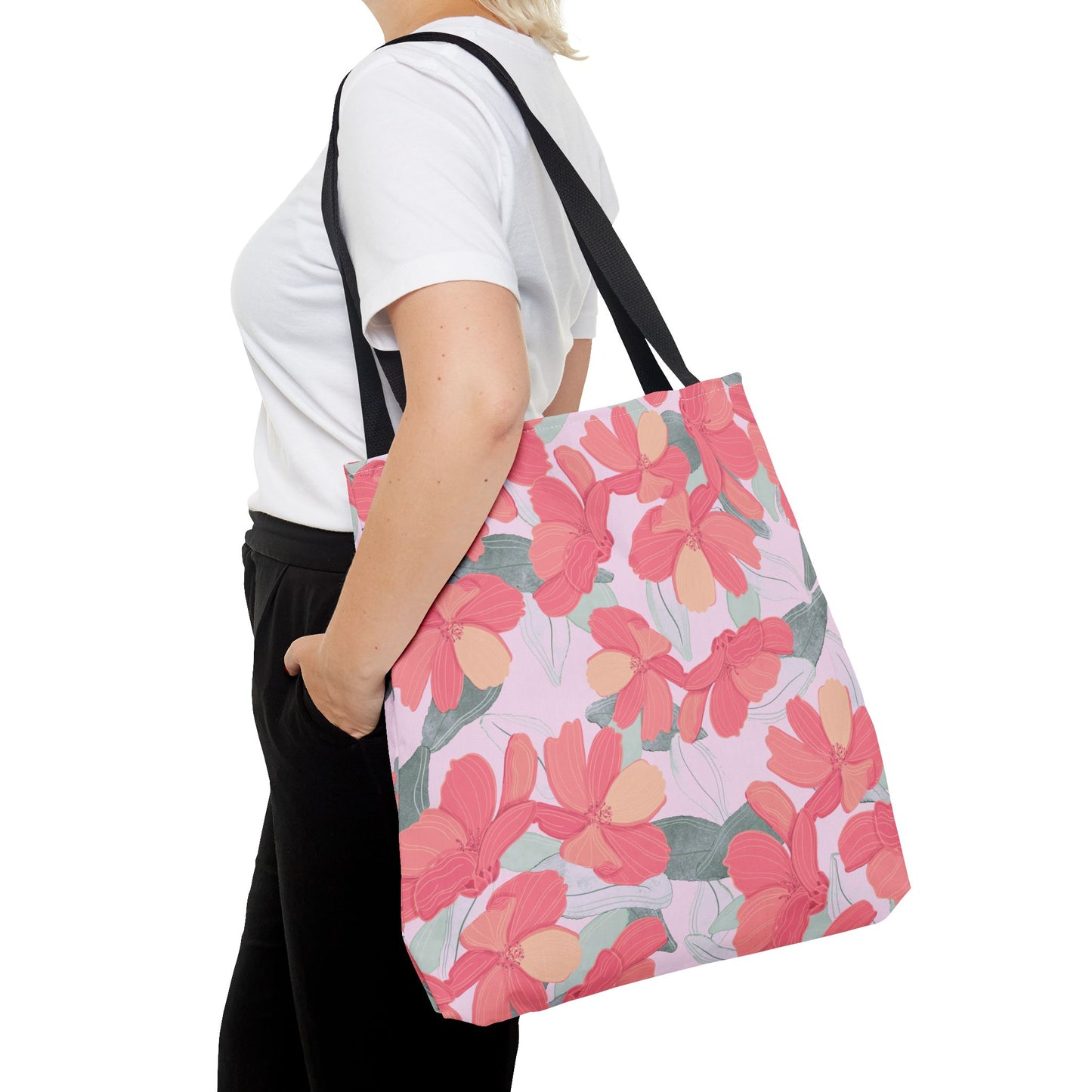 Beautiful Floral Tote Bag in Pink