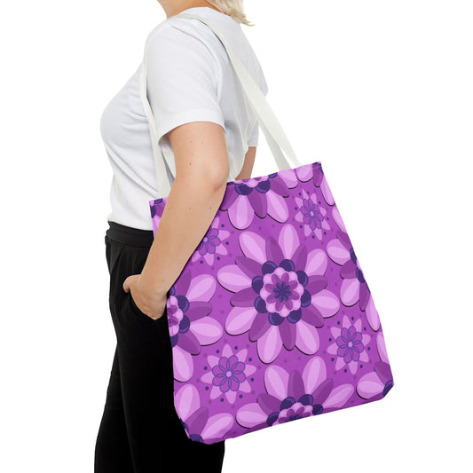 Purple Floral Tote Bag