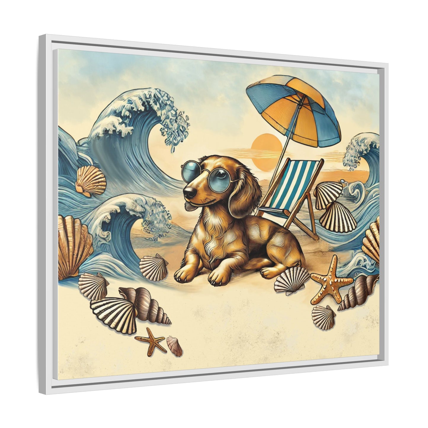 Dachshund on the Beach Wall Art