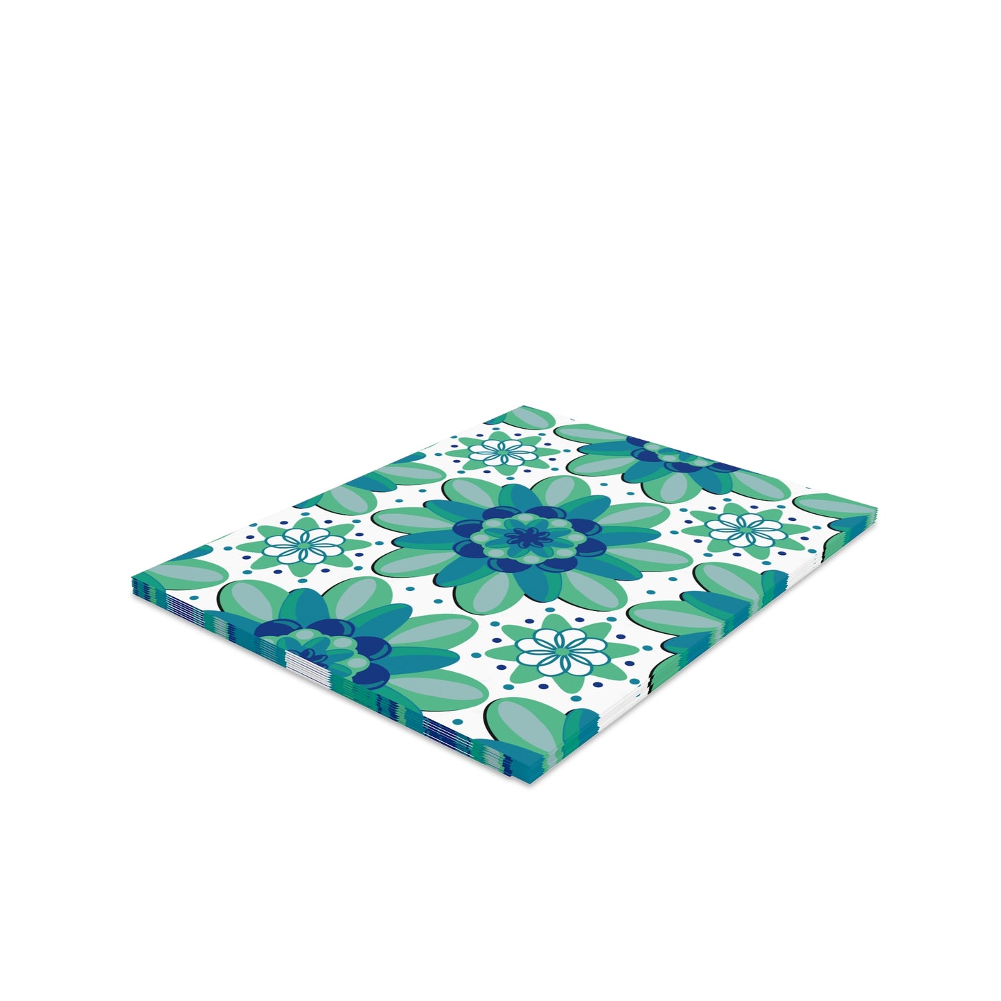 Blue and Green Floral Greeting Cards