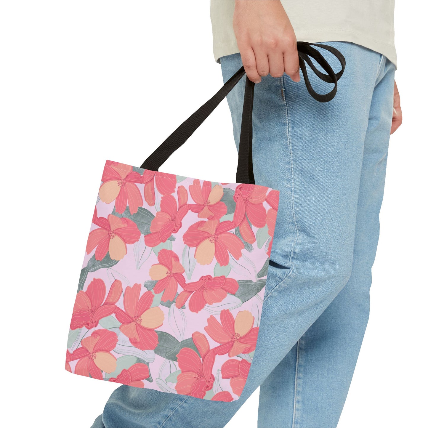 Beautiful Floral Tote Bag in Pink