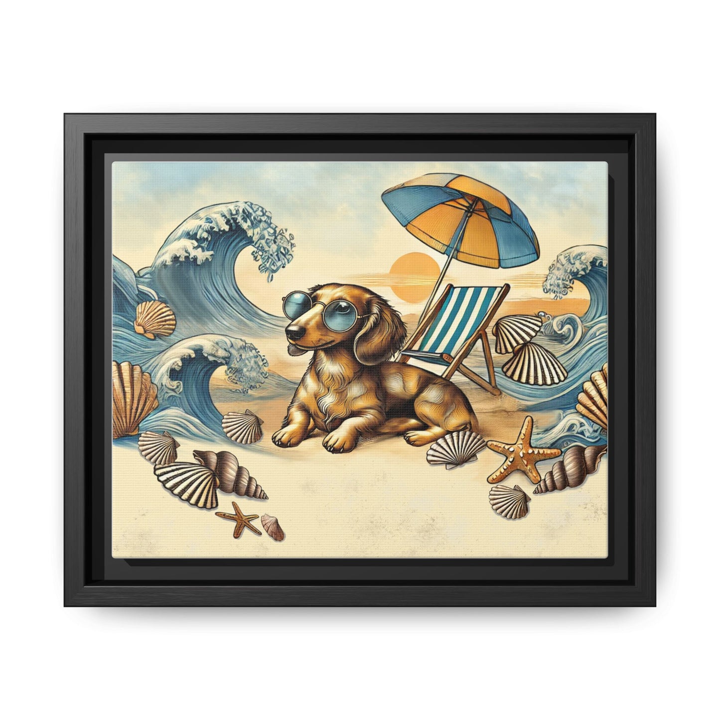 Dachshund on the Beach Wall Art