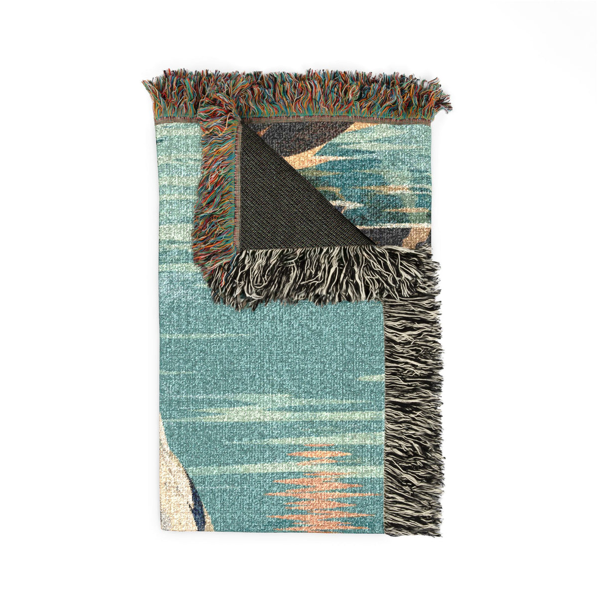 Tropical Heron Sunset Woven Blanket